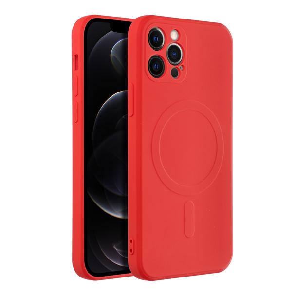 Futerał do iPhone 12 PRO Silicone Mag Cover zgodny z MagSafe czerwony