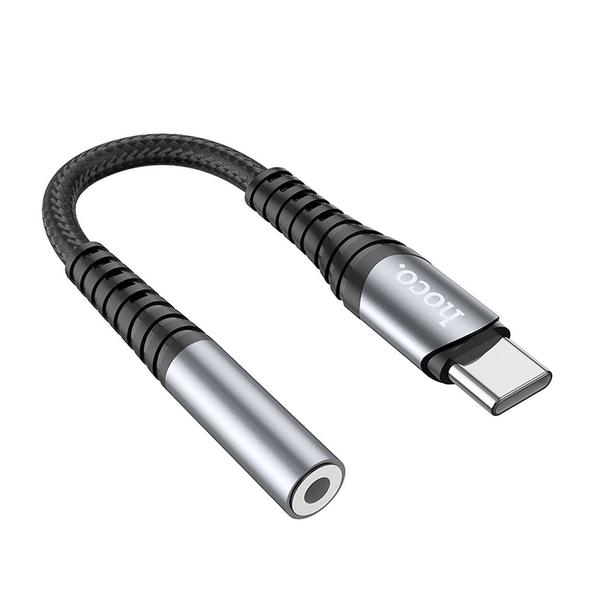 Adapter AUX Jack 3,5 mm do USB C Hoco LS33 szary
