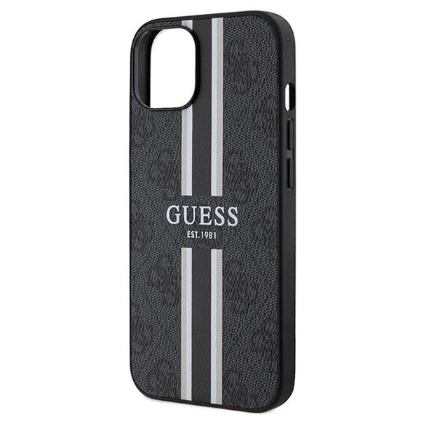 GUESS futerał do IPHONE 15 kompatybilny z MagSafe GUHMP15SP4RPSK (4G Printed Stripes) czarny