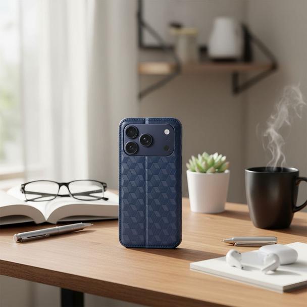 Etui z klapką na iPhone 17 PRO Cubic Book niebieskie