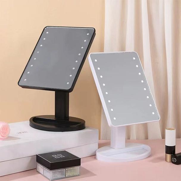 Lusterko toaletkowe z LED różowe