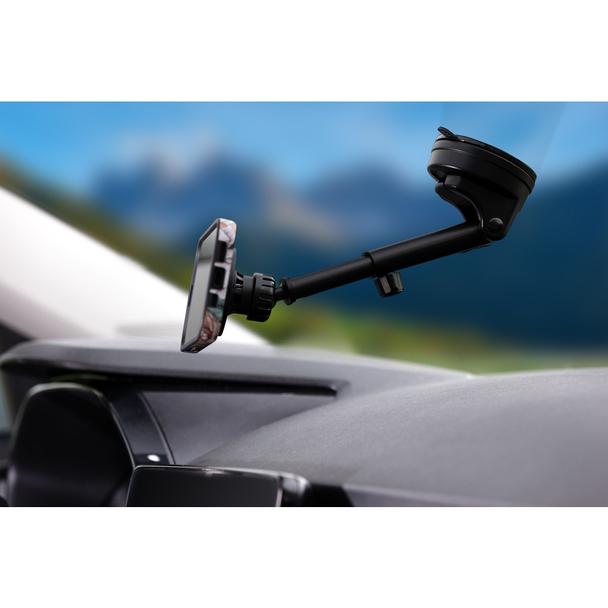 Uchwyt na telefon do samochodu magnetyczny zgodny z MagSafe Forcell F-Grip PrecisionX do szyby / deski / kratki czarny