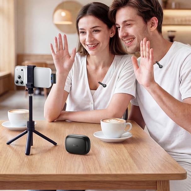 Mikrofon krawatowy bezprzewodowy USB-C Hoco L27 czarny
