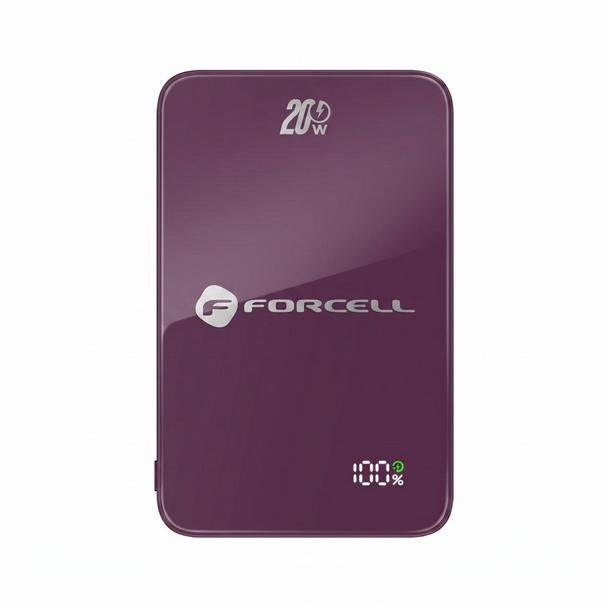Powerbank zgodny z MagSafe Forcell F-Energy SuperSlim F10K8 QC4.0 PD3.0 15W 10000 mAh burgundowy 0INT