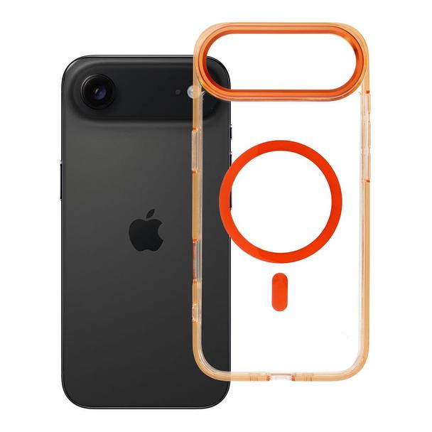 Futerał do iPhone 17 AIR Frame Clear Hybrid Mag Cover zgodny z MagSafe pomarańczowy