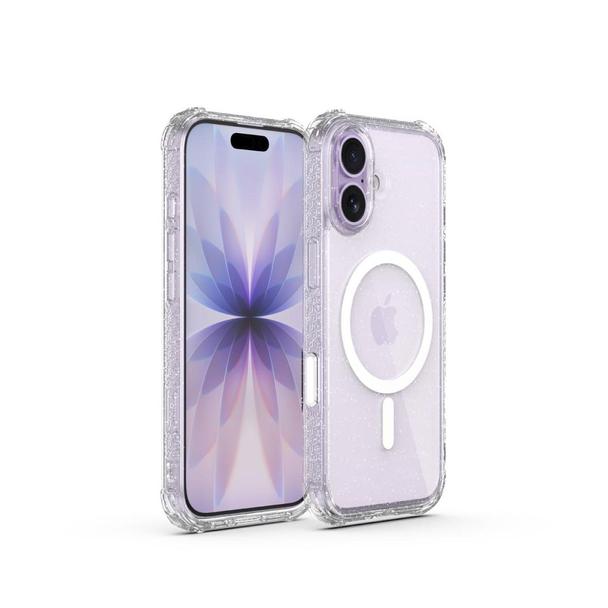 Etui X-ONE Dropguard Pro kompatybilny z MagSafe do iPhone 17 glitter białe 0INT