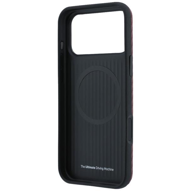 BMW futerał do IPHONE 18 Pro/17 Pro kompatybilny z MagSafe (Carbon Metal Logo) burgundowy