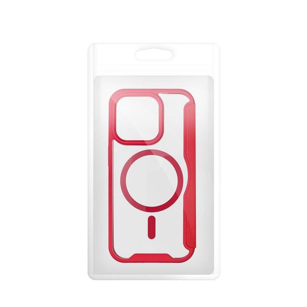 Etui z klapką na iPhone 15 PRO MAX Smart Mag zgodne z MagSafe czerwone
