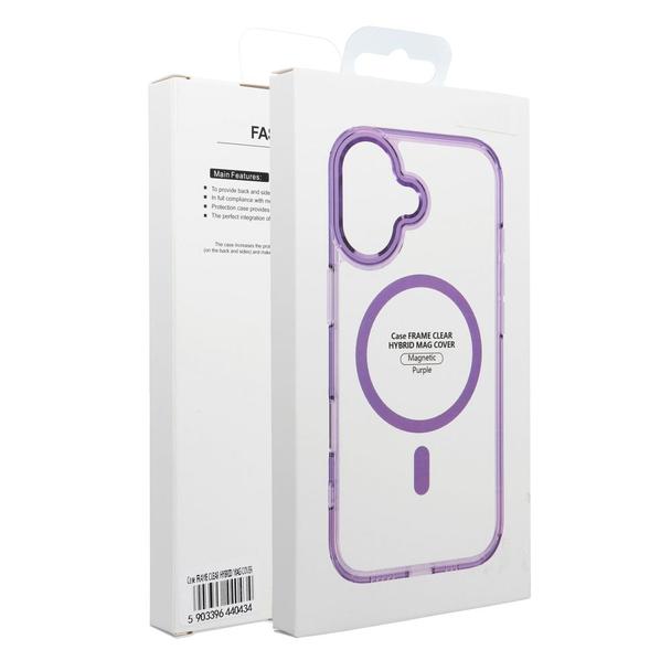 Etui na Samsung A07 / A08 Frame Clear Hybrid Mag Cover zgodny z MagSafe fioletowe