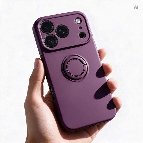 Etui na iPhone 18 Pro / 17 Pro Silicone Ring burgundowy