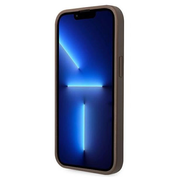GUESS futerał do IPHONE 13 / 14 / 15 GUHCP14S4GMGBR (4G Big Metal Logo) brązowy