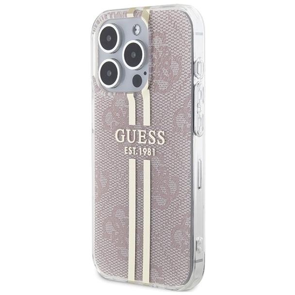 GUESS futerał do IPHONE 14 Pro Max GUHCP14XH4PSEGP (4G Gold  Stripe) różowy