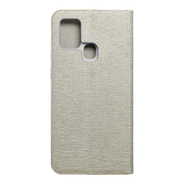 Etui z klapką na Samsung A21s Luna Book Gold srebrne
