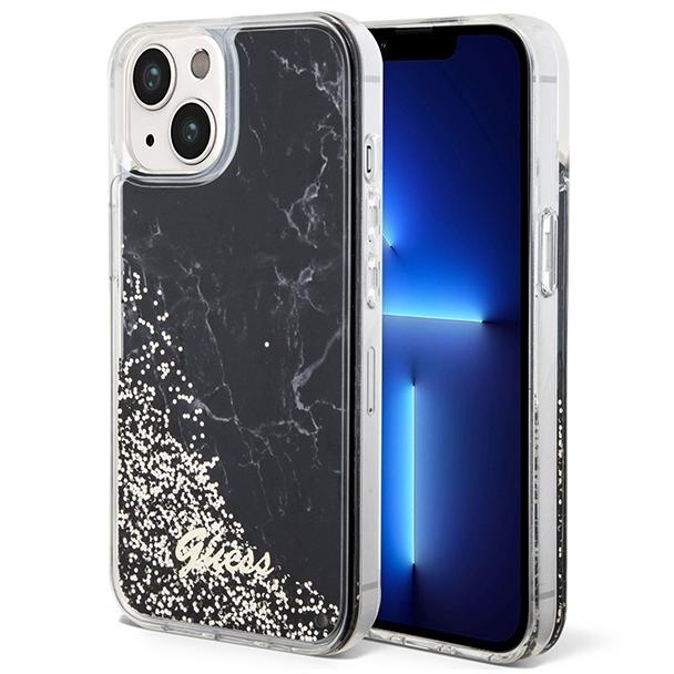 GUESS futerał do IPHONE 13 / 14 / 15 GUHCP14SLCSGSGK (Liquid Glitter Marble) czarny