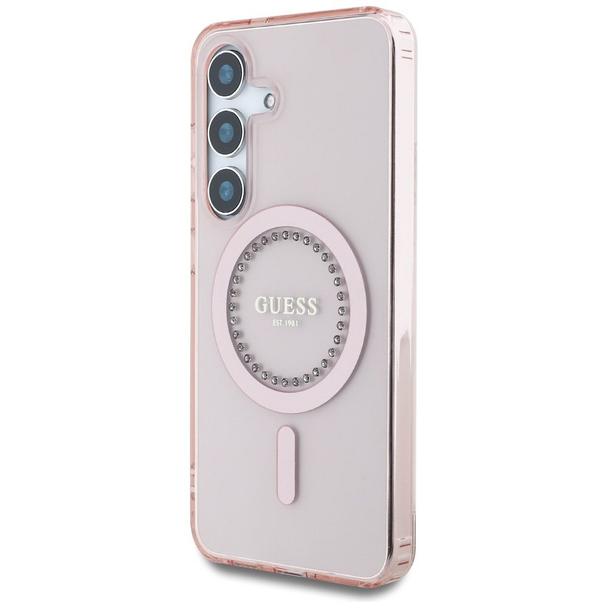 GUESS futerał do SAMSUNG S25 GUHMS25SPFTDTEP (Magnetic IML Rhinestones) różowy
