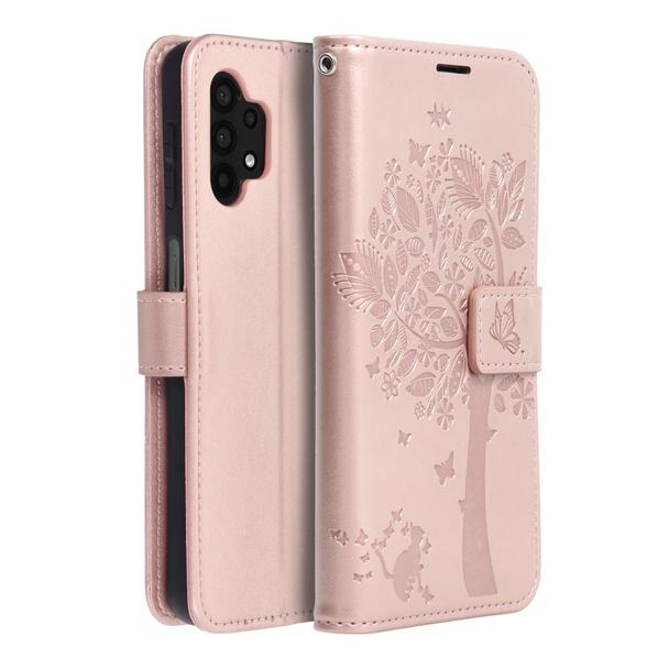 Etui z klapką na Samsung A32 5G Mezzo Book drzewo złoto-różowe