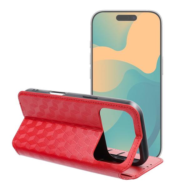 Etui z klapką na iPhone 17 Cubic Book czerwone