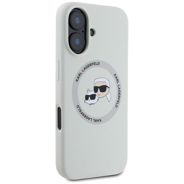 KARL LAGERFELD futerał do IPHONE 16 kompatybilny z MagSafe KLHMP16SSKCHTCE (Silicone KC Heads) beżowy