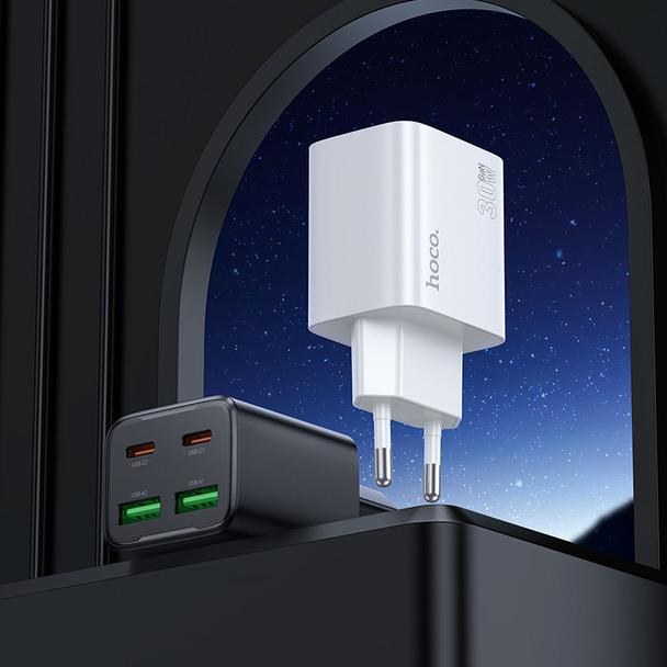 Ładowarka sieciowa do telefonu Hoco 2 x USB C + 2 x USB A QC3.0 PD 3A 30W N56 czarna