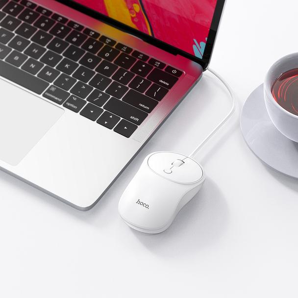Myszka przewodowa Hoco USB A 1600 dpi GM13 biała