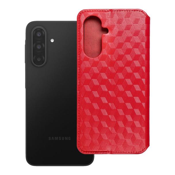 Etui z klapką na Samsung A17 Cubic Book czerwone