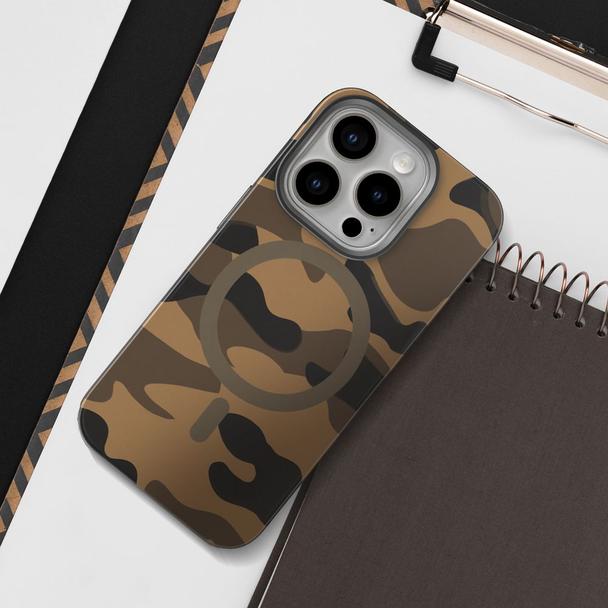 Etui na iPhone 16 PRO Forcell F-Protect Levels Dual Layer 4D technology zgodne z MagSafe Military Drop-Test desert camo