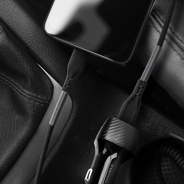 Kabel USB C do USB C Forcell F-Energy QC4.0 PD 5A 66W Carbon 1 m CB-02C czarny