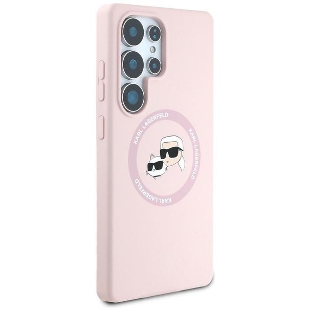 KARL LAGERFELD futerał do SAMSUNG S25 Ultra KLHMS25LSKCHTCP (Magnetic Silicone Double Heads) różowy