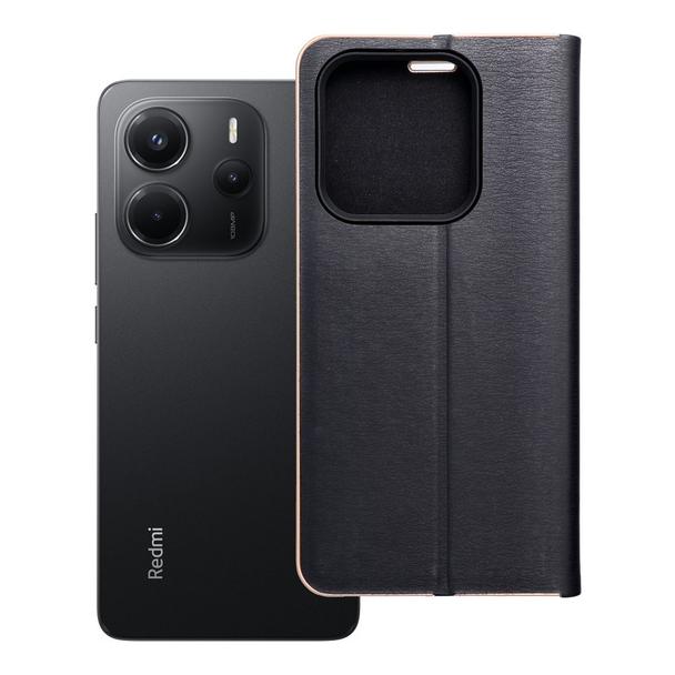 Etui z klapką na Xiaomi Redmi NOTE 14 5G Luna Book Gold czarne