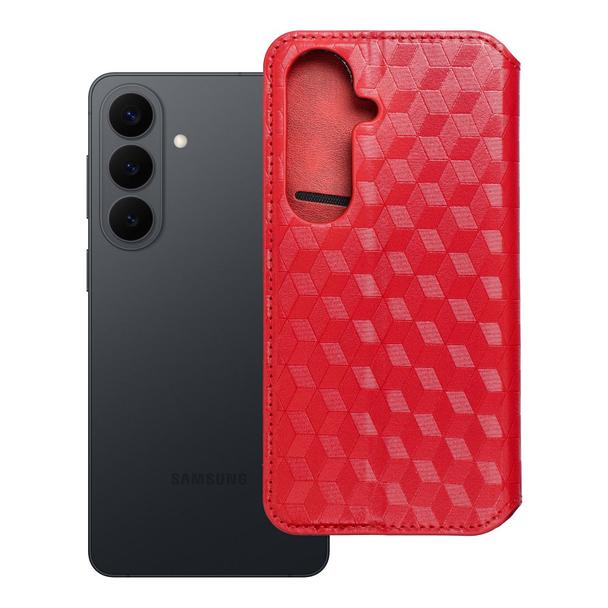 Etui z klapką na Samsung S26 Cubic Book czerwone
