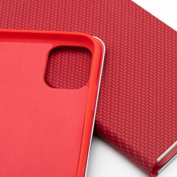 Etui z klapką na iPhone 16 PRO Luna Book Carbon czerwone