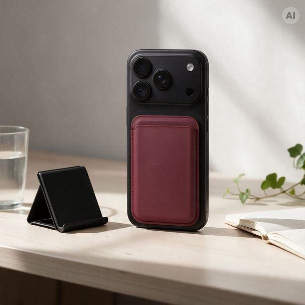 Etui na kartę magnetyczne kompatybilne z MagSafe MagWallet dark cherry