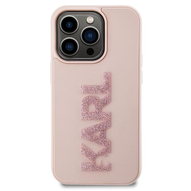 KARL LAGERFELD futerał do IPHONE 15 Pro KLHCP15L3DMBKCP (3D Logo Glitter) różowy