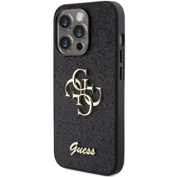 GUESS futerał do IPHONE 15 Pro Max GUHCP15XHG4SGK (Fixed Glitter Big 4G) czarny