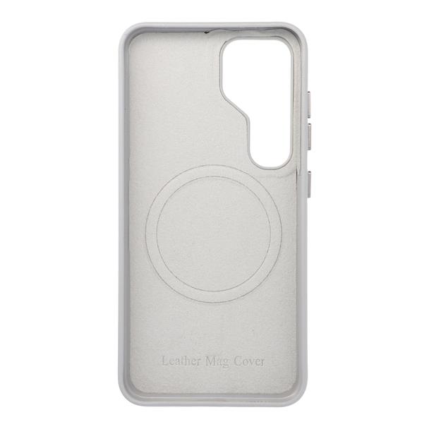 Futerał do Samsung S25 Leather Mag Cover zgodny z MagSafe szary