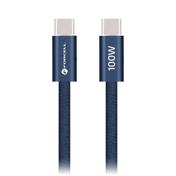 Kabel USB C do USB C Forcell F-Energy QC4.0 PD 5A 100W Cafule Color 1,2 m ACYH23 granatowy