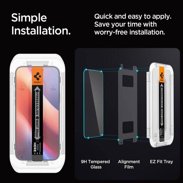 SPIGEN szkło hartowane GLAS.TR ”EZ FIT” do IPHONE 16 Pro Max clear