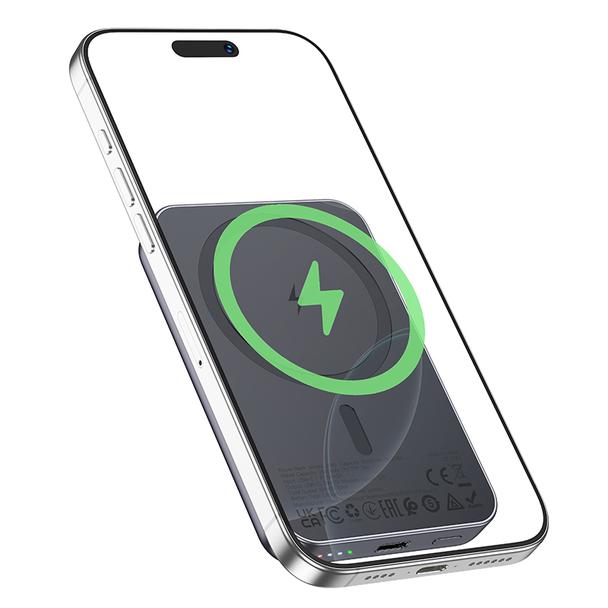 Powerbank zgodny z MagSafe Hoco 5000 mAh 2A 5W J160 szary