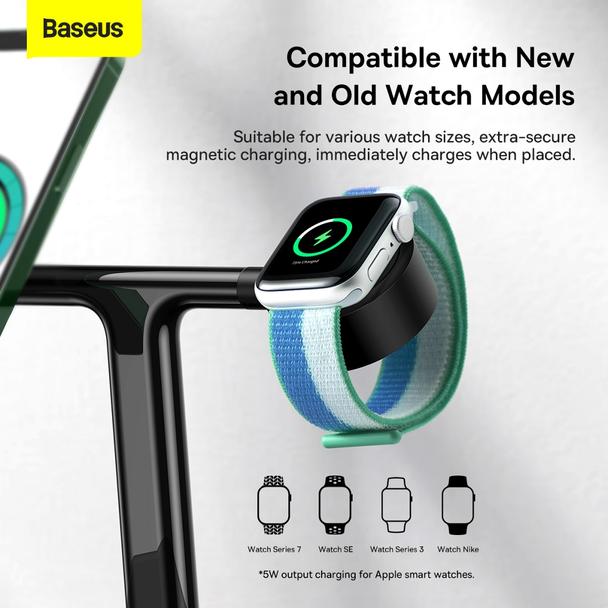 BASEUS ładowarka indukcyjna 3w1 kompatybilna z MagSafe 15W WXTE000101 czarna