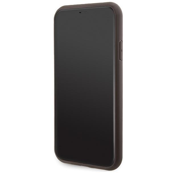 GUESS futerał do IPHONE 11 kompatybliny z MagSafe GUHMN61G4GFRW (4G Ring classic logo) brązowy