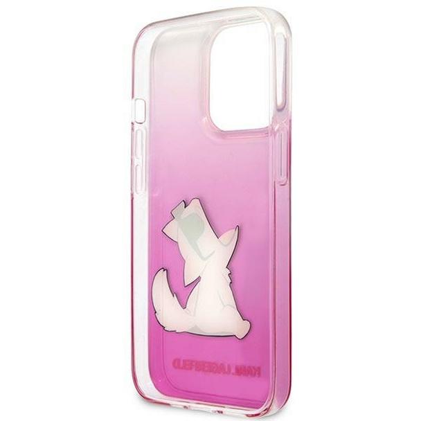 Oryginalne Etui KARL LAGERFELD Hardcase KLHCP14LCFNRCPI do iPhone 14 PRO (Choupette Eat / różowy)
