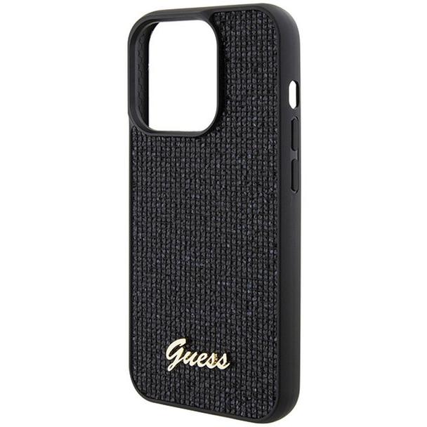 GUESS futerał do IPHONE 15 Pro GUHCP15LPMSDGSK (Disco Script Metal) czarny