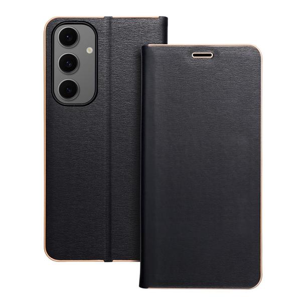 Etui z klapką na Samsung S24 FE Luna Book Gold czarne