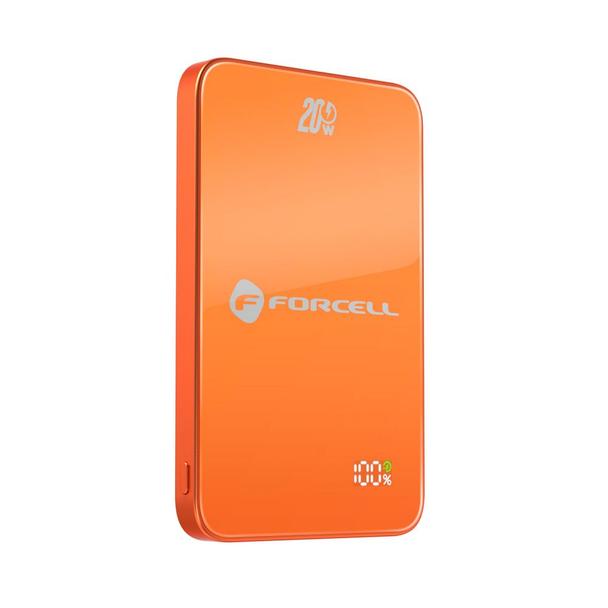 Powerbank zgodny z MagSafe Forcell F-Energy SuperSlim F5K8 QC4.0 PD3.0 15W 5000 mAh pomarańczowy 0INT
