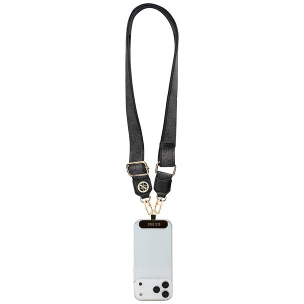 GUESS uniwesalny pasek GUUCNP4DGMK (4G PU Strap Tether Patch Strass Metal Logo) czarny