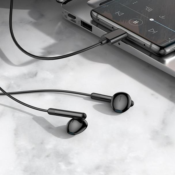 Słuchawki przewodowe douszne USB C Hoco M93 czarne