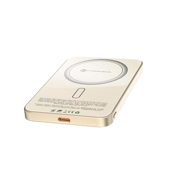 Powerbank zgodny z MagSafe Forcell F-Energy SuperSlim F5K8 QC4.0 PD3.0 15W 5000 mAh tytanowy pustynny 0INT