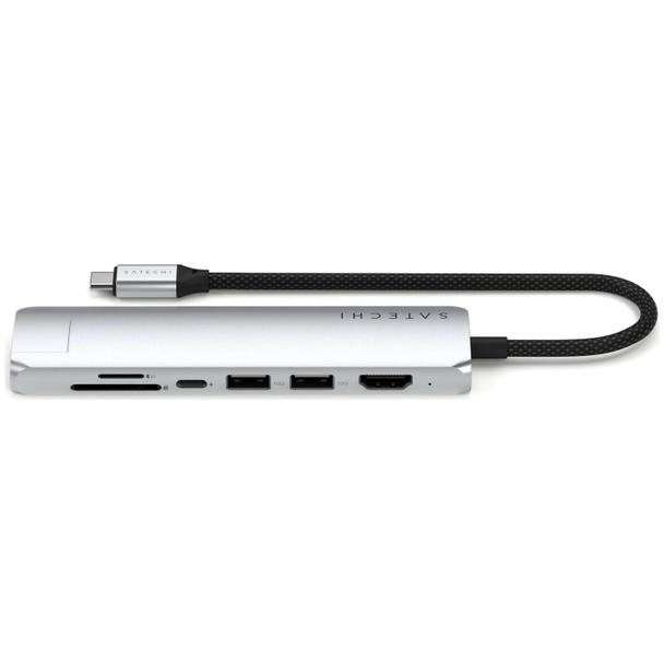 Adapter HUB 7w1 USB C Satechi Slim ST-P7SS srebrny