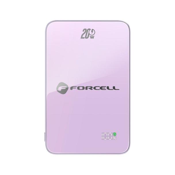 Powerbank zgodny z MagSafe Forcell F-Energy SuperSlim F5K8 QC4.0 PD3.0 15W 5000 mAh fioletowy 0INT