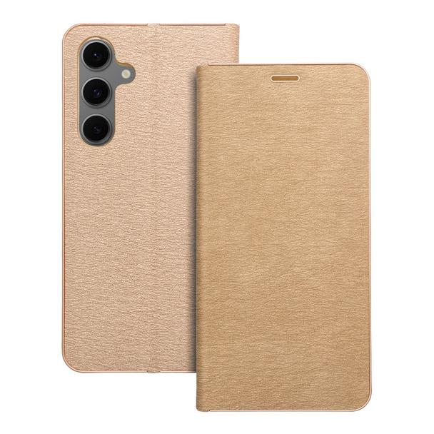 Etui z klapką na Samsung S24 FE Luna Book Gold złote